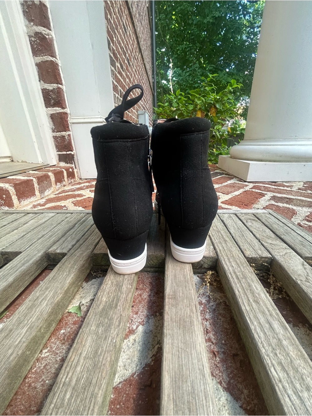 Black Wedge Lace-Up Sneakers for Women Size 7.5 - Picture 5 of 7